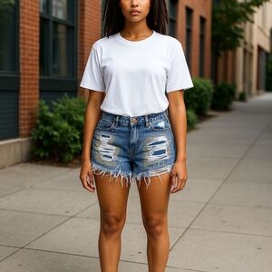 MASSIMO SHORT SIZE HIGH RISE SHORTS SIZE 4/27 Distressed Blue Jean